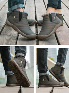 Herren Slip On Ankle Booties Anti-Rutsch-Wasserbeständige Pelzgefütterte Schneeschuhe Outdoor-Sneakers