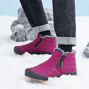Winterschuhe Herren Warm Gefüttert Schneestiefel Reißverschluss Kurzschaft Stiefel Flach Winter Outdoor Boots Bequem Rutschfeste Winterstiefel