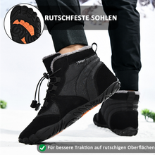 Lade das Bild in den Galerie-Viewer, Herren Outdoor High-Top Baumwollschuhe, Unisex Barfußschuhe Arbeitsschuhe, Schneestiefel, warm, plus samtverdickte Mittelrohr-Wander-Winterschuhe
