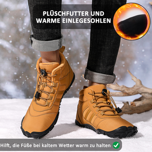 Herren Barfußschuhe Winter Wasserdicht Trailrunning Schuhe Warm Gefüttert Winterschuhe Unisex Outdoor Schneestiefel Rutschfeste Winterstiefel