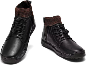 Herren-Leder-Loafer, modisch, lässig, Slip-Fahrer-Loafer-Schuhe, Knöchel-Chukka-Stiefel für Herren