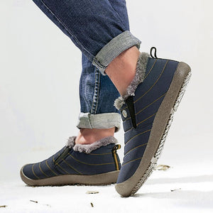 Herren Schneeschuhe Winterschuhe Slip On Ankle Booties Anti-Rutsch-Wasserbeständige Pelzgefütterte Outdoor-Sneakers
