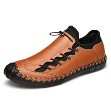 Lade das Bild in den Galerie-Viewer, Männer Leder Marke Handgemachte Komfortable Atmungsaktive Flache Schuhe Fashion Casual Arbeit Faulenzer
