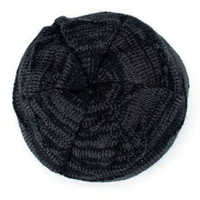 Lade das Bild in den Galerie-Viewer, Herren Solid Color Stripe Knit Plus Velvet Fashion Beanie Hüte für Männer Outdoor Halten Sie warme Mützen
