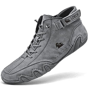 Handgefertigte hohe Stiefel aus Wildleder mit Klettverschluss, Beck-Schuhe für Herren aus wasserdichtem Leder, lässige Turnschuhe, rutschfest, atmungsaktiv