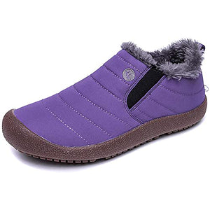 Damen Schneeschuhe Winterschuhe Slip On Ankle Booties Anti-Rutsch-Wasserbeständige Pelzgefütterte Outdoor-Sneakers