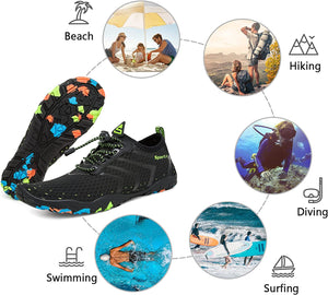 Wasserschuhe Herren Damen Barfußschuhe Strand Schwimmschuhe Schnelltrocknende Aqua Socken Poolschuhe für Surf Yoga Wassergymnastik