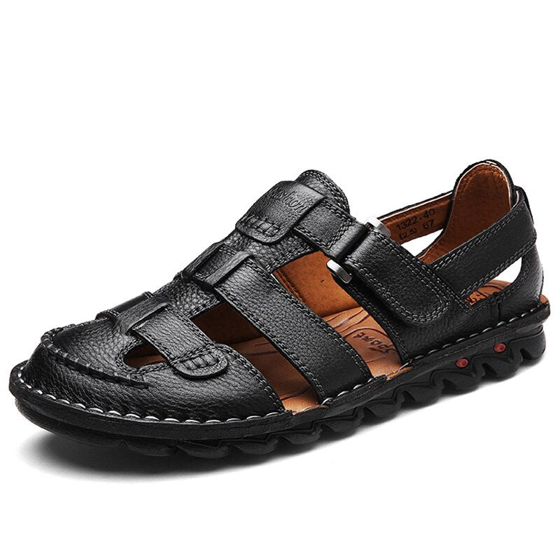 Hochwertige Kuh Leder Sandalen Sommer Outdoor Handgemachte Herren Sandalen Mode Bequeme Herren Strand Lederschuhe