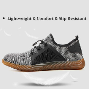 Herren Arbeitsschuhe Mesh Breathable Lightweight Comfortable Steel Toe Safety Industriebau Rutschfeste Schuhe