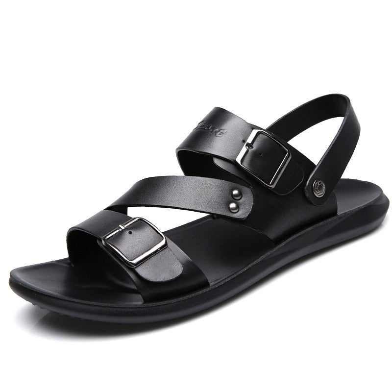 Sommerliche lässige bequeme Barfußsandalen aus echtem Leder für Herren