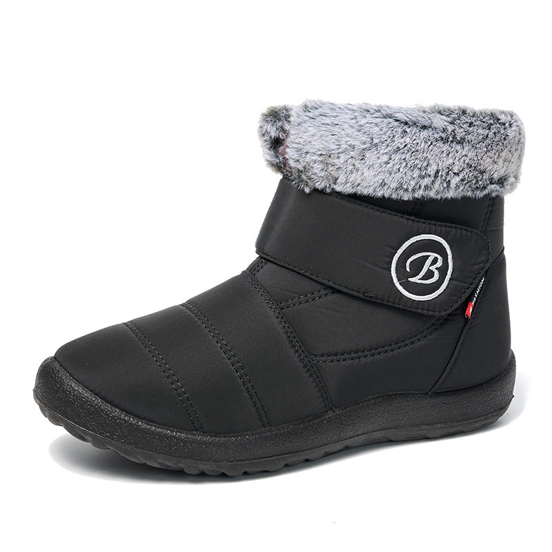 Damen Schneestiefel Winterschuhe mit pelzgefütterten warmen Schlupfstiefeln für Damen Wasserdichte Booties Bequeme Outdoor-Anti-Rutsch-Schuhe