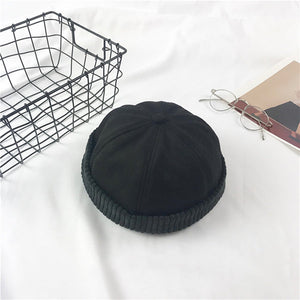 Männer & Frauen Retro Rolled Cuff Krempe Hut Skullcap Sailor Cap Worker Hat verstellbar
