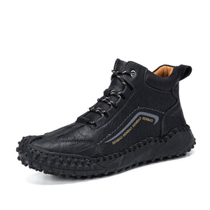 Herren Leder Handnähte Atmungsaktive Weiche Sohle Toe Protected Casual Sports Boots
