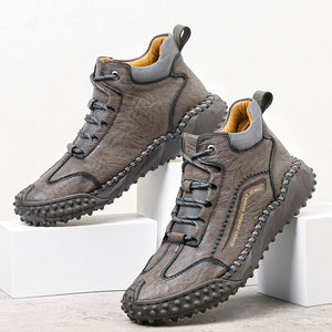 Herren Leder Handnähte Atmungsaktive Weiche Sohle Toe Protected Casual Sports Boots