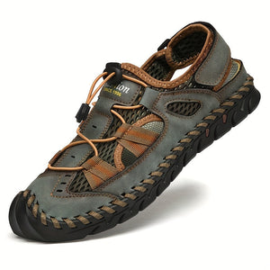 Trendige atmungsaktive Mesh-Sandalen für Herren mit verstellbarem lässige Outdoor-Wanderschuhe